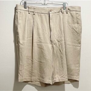 PARADISE COVES Men’s 100% Silk Pleated Khaki Shorts 9.5” Inseam Size 36